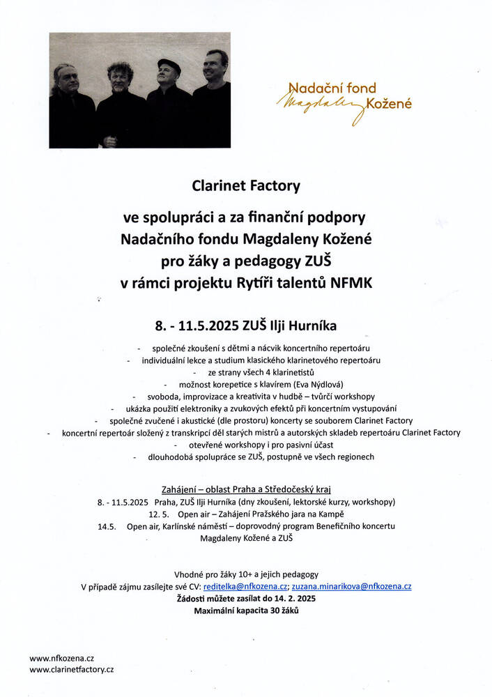 Clarinet Factory_nabídka - AKTUÁLNÍ